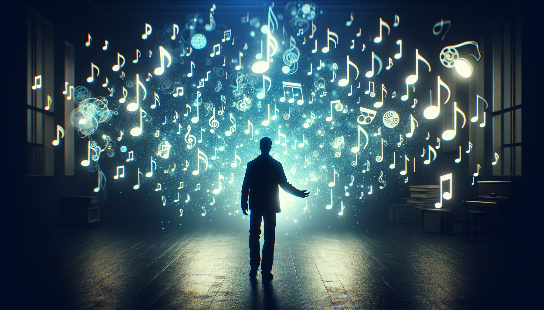 Person selecting music notes from a range of options